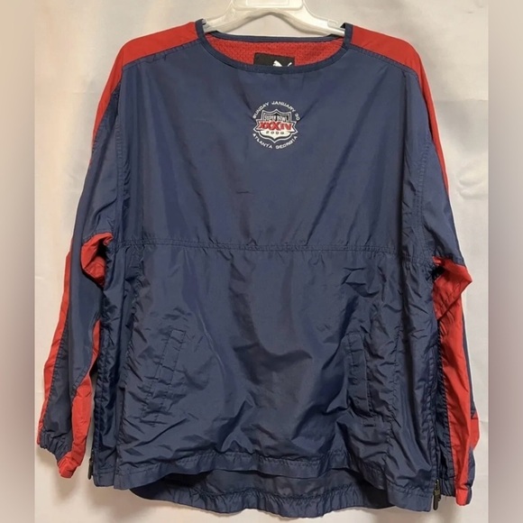 Navy RED Super Bowl XXXIV 34 Zip‎ Up Wind Breaker   Atlanta 2000 Sz L  Puma - Picture 1 of 12